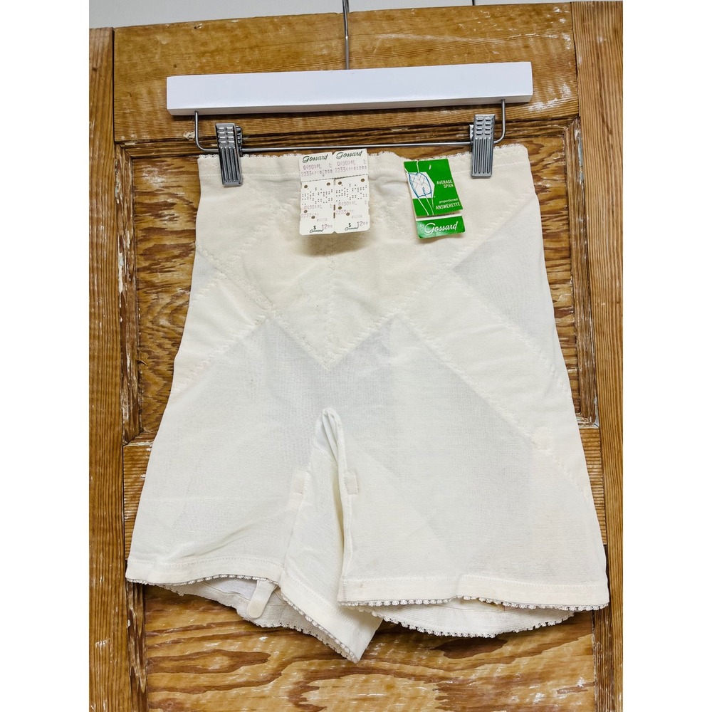 Vtg Gossard Girdle L 29-30 White Answerette Garter Tabs 60s Retro Shapewear NWT